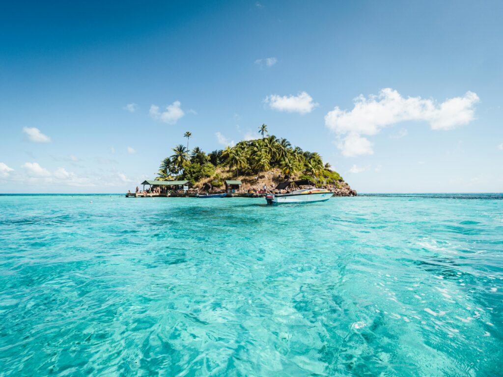 Discover the tranquil beauty of a tropical island surrounded by turquoise waters in Providencia, Colombia.